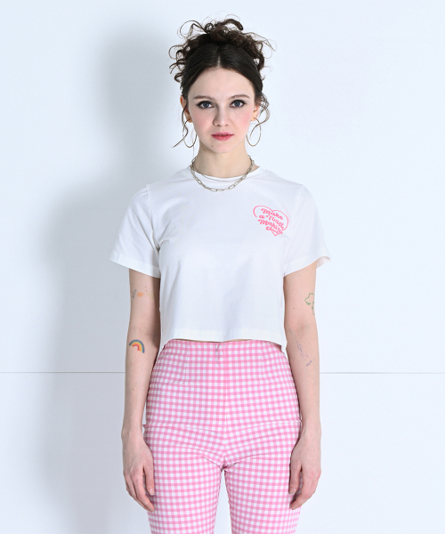 MAKE A TOAST(メイクアトースト)の「メルトハートポイントクロップTシャツピンクMBCSTO020PK(Tシャツ/カットソー・レディース・ピンク・S/M/L)」の1枚目の写真