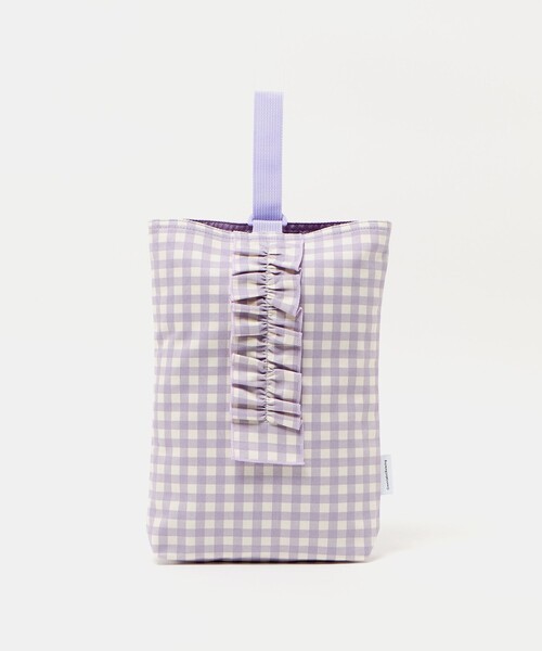 green label relaxing(グリーンレーベルリラクシング)の「シューズバッグ(ギンガム) / キッズ(トートバッグ・キッズ・ライトブルー/ライラック・FREE)」の2枚目の写真