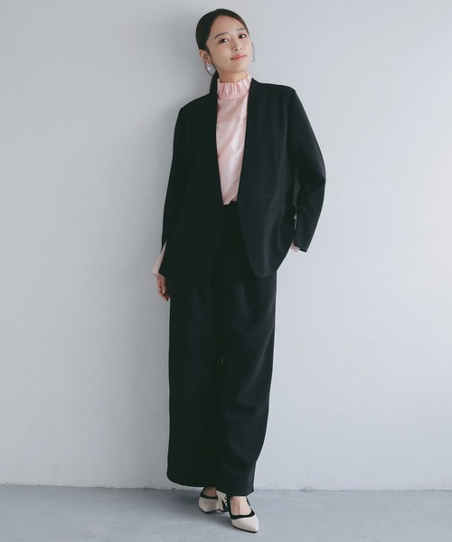 AJUGA.（アジュガ）の「イージーストレートワイドパンツ【セレモニー/オケージョン】（その他パンツ・レディース・ブラック/ネイビー・M/S）」の5枚目の写真