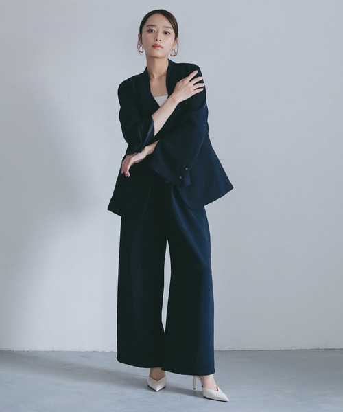 AJUGA.（アジュガ）の「イージーストレートワイドパンツ【セレモニー/オケージョン】（その他パンツ・レディース・ブラック/ネイビー・M/S）」の11枚目の写真