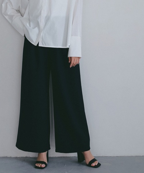 AJUGA.（アジュガ）の「イージーストレートワイドパンツ【セレモニー/オケージョン】（その他パンツ・レディース・ブラック/ネイビー・M/S）」の7枚目の写真