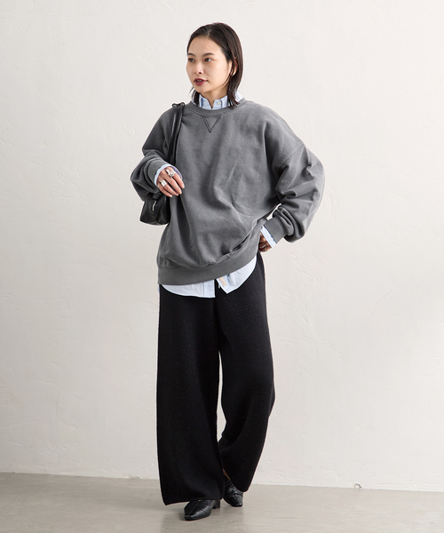 STAR&STRIPE(スターアンドストライプ)の「《追加》【STAR&STRIPE】 ガゼットツキオーバーFITスウェット(スウェット・レディース・チャコールグレー/ブルー/ブラウン・MEDIUM)」の7枚目の写真