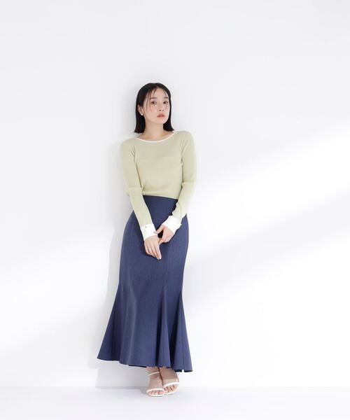 NATURAL BEAUTY BASIC(ナチュラルビューティーベーシック)の「◇ダブルカフスニット(ニット/セーター・レディース・ブルー系その他6/グリーン系その他3/ベージュ系その他・FREE)」の15枚目の写真