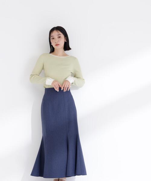 NATURAL BEAUTY BASIC(ナチュラルビューティーベーシック)の「◇ダブルカフスニット(ニット/セーター・レディース・ブルー系その他6/グリーン系その他3/ベージュ系その他・FREE)」の13枚目の写真