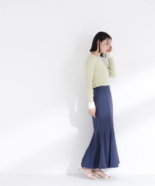 NATURAL BEAUTY BASIC(ナチュラルビューティーベーシック)の「◇ダブルカフスニット(ニット/セーター・レディース・ブルー系その他6/グリーン系その他3/ベージュ系その他・FREE)」の11枚目の写真