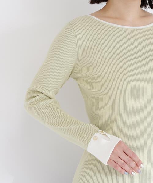 NATURAL BEAUTY BASIC(ナチュラルビューティーベーシック)の「◇ダブルカフスニット(ニット/セーター・レディース・ブルー系その他6/グリーン系その他3/ベージュ系その他・FREE)」の7枚目の写真