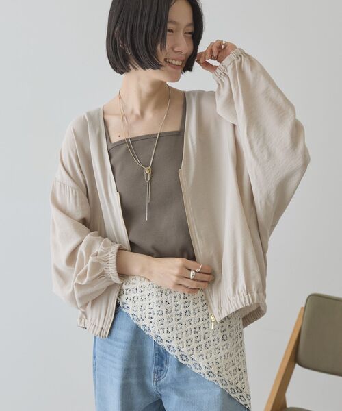 Q　ドルマンリラックスブルゾン （ベージュ） キュー Q ドルマンリラックスブルゾン （オリーブ） - ファッション