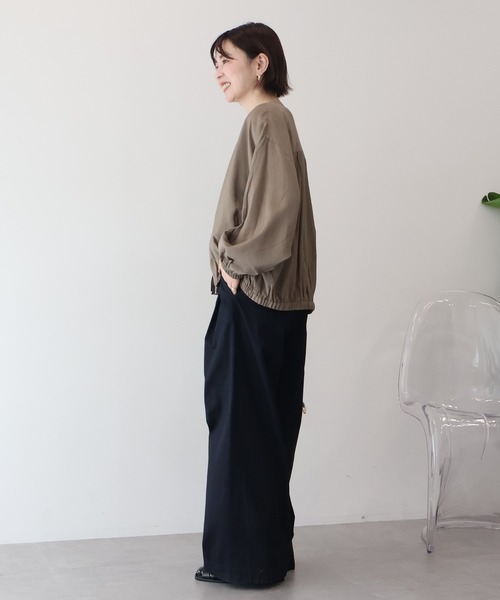 AMERICAN HOLIC（アメリカンホリック）の「【UVカット+接触冷感】Vネックドルマンブルゾン（その他アウター・レディース・ブラック/モカ/ライトベージュ・M/L）」の4枚目の写真