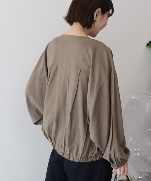 AMERICAN HOLIC（アメリカンホリック）の「【UVカット+接触冷感】Vネックドルマンブルゾン（その他アウター・レディース・ブラック/モカ/ライトベージュ・M/L）」の22枚目の写真