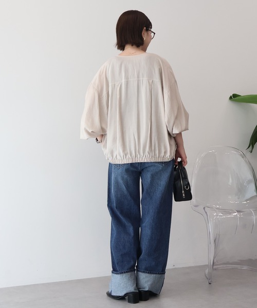 AMERICAN HOLIC（アメリカンホリック）の「【UVカット+接触冷感】Vネックドルマンブルゾン（その他アウター・レディース・ブラック/モカ/ライトベージュ・M/L）」の18枚目の写真