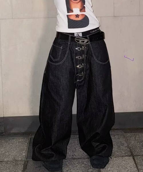 Ressaca(レサーカ)の「メタルバックルワイドデニムパンツ(デニムパンツ・メンズ・インディゴブルー・L/XL/M)」の10枚目の写真