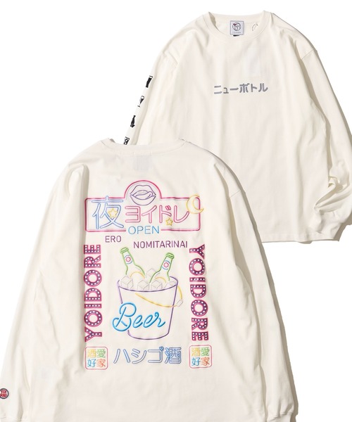 ADPOSION(アドポーション)の「【YOIDORE】ニューボトル クルーネックロングスリーブTシャツ(Tシャツ/カットソー・メンズ・ブラック/ホワイト・MEDIUM/LARGE/X-LARGE)」の2枚目の写真