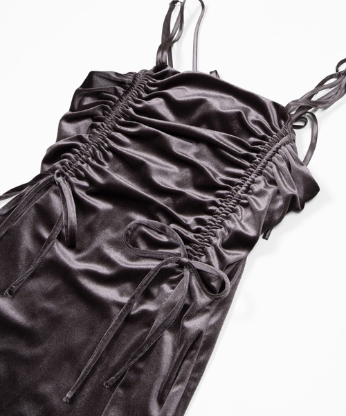 PUNYUS（プニュズ）の「ドロストベロアキャミワンピース（ワンピース・レディース・ダークグレー/ブラック・1/2/3/4/5）」の17枚目の写真