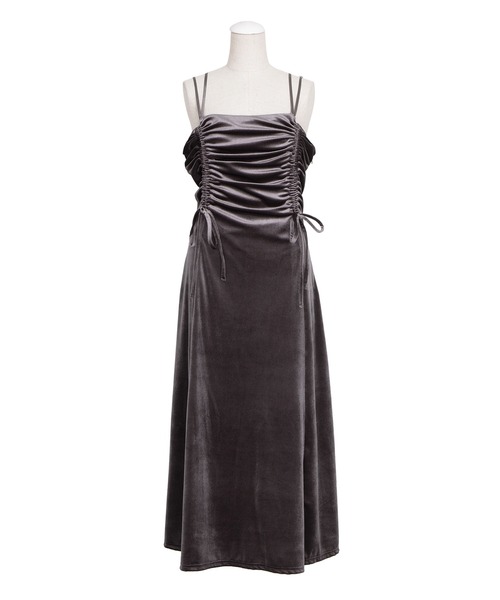 PUNYUS（プニュズ）の「ドロストベロアキャミワンピース（ワンピース・レディース・ダークグレー/ブラック・1/2/3/4/5）」の21枚目の写真