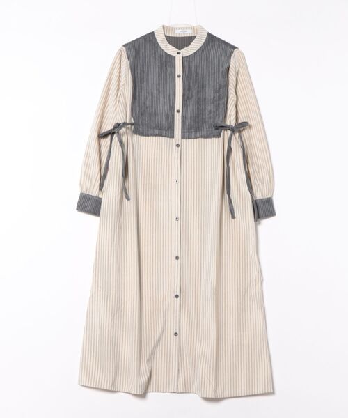 SWITCH BY ARCH(スイッチバイアーチ)の「【8】【it】【SWITCH by ARCH】 Side Ribbon Stripe Shirts Onepiece(ワンピース・レディース・ブラウン/ホワイト系その他/ネイビー系/ベージュ系その他・FREE)」の2枚目の写真