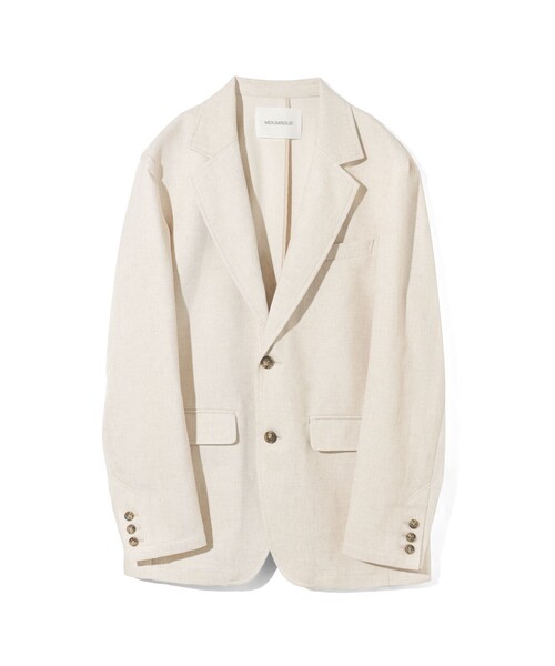MIDIUMISOLID(ミディウミソリッド)の「MIDIUMISOLID Men’s リネン混テーラードジャケット(ダウンジャケット/コート・メンズ・ブラック/ベージュ・48)」の1枚目の写真