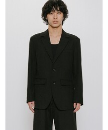 MIDIUMISOLID Men’s リネン混テーラードジャケット