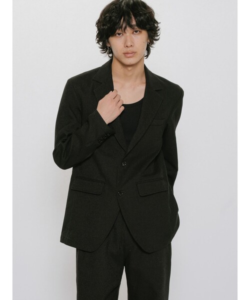MIDIUMISOLID(ミディウミソリッド)の「MIDIUMISOLID Men’s リネン混テーラードジャケット(ダウンジャケット/コート・メンズ・ブラック/ベージュ・48)」の6枚目の写真