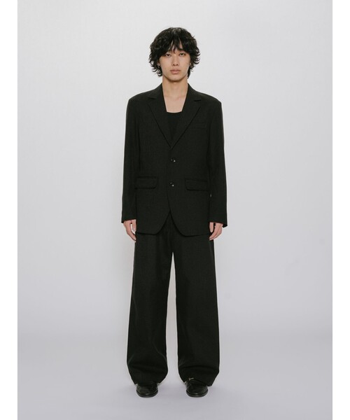 MIDIUMISOLID(ミディウミソリッド)の「MIDIUMISOLID Men’s リネン混テーラードジャケット(ダウンジャケット/コート・メンズ・ブラック/ベージュ・48)」の9枚目の写真