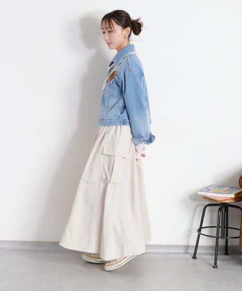 cepo（セポ）の「〈セットアップ対応〉撥水・UV・ウォッシャブル 前後2way グログランロングスカート（スカート・レディース・ベージュ/ブラック/グレー・M）」の5枚目の写真