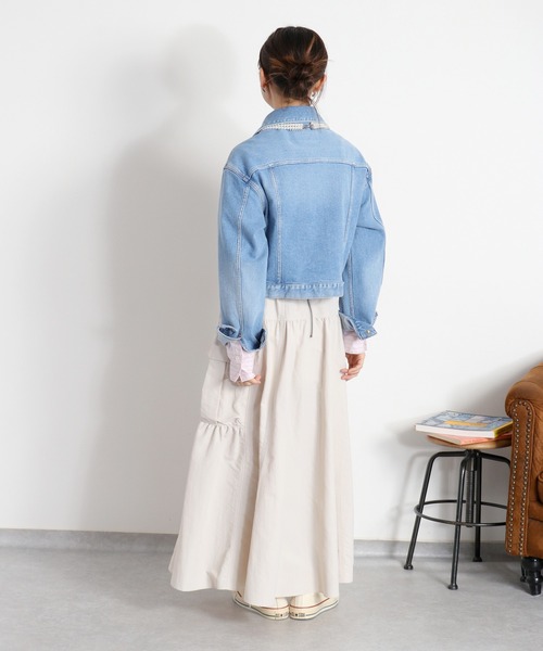 cepo（セポ）の「〈セットアップ対応〉撥水・UV・ウォッシャブル 前後2way グログランロングスカート（スカート・レディース・ベージュ/ブラック/グレー・M）」の6枚目の写真