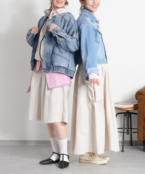 cepo（セポ）の「〈セットアップ対応〉撥水・UV・ウォッシャブル 前後2way グログランロングスカート（スカート・レディース・ベージュ/ブラック/グレー・M）」の12枚目の写真