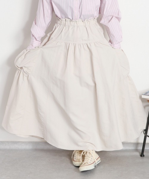 cepo（セポ）の「〈セットアップ対応〉撥水・UV・ウォッシャブル 前後2way グログランロングスカート（スカート・レディース・ベージュ/ブラック/グレー・M）」の22枚目の写真