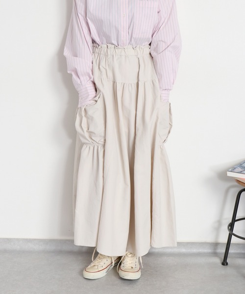 cepo（セポ）の「〈セットアップ対応〉撥水・UV・ウォッシャブル 前後2way グログランロングスカート（スカート・レディース・ベージュ/ブラック/グレー・M）」の21枚目の写真