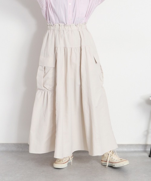 cepo（セポ）の「〈セットアップ対応〉撥水・UV・ウォッシャブル 前後2way グログランロングスカート（スカート・レディース・ベージュ/ブラック/グレー・M）」の17枚目の写真