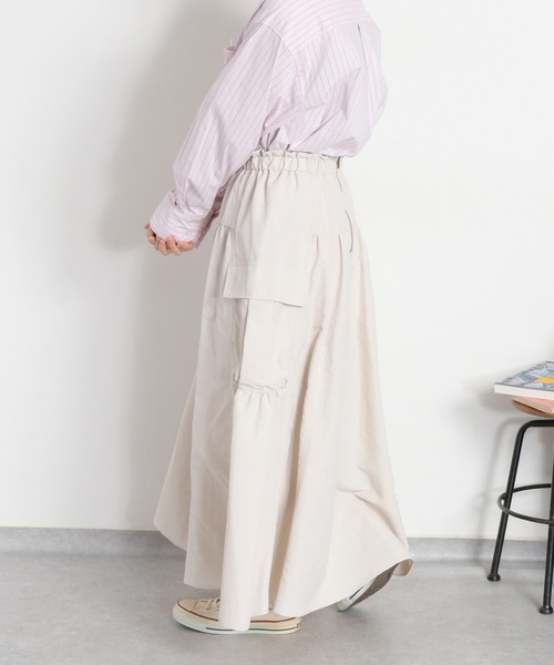 cepo（セポ）の「〈セットアップ対応〉撥水・UV・ウォッシャブル 前後2way グログランロングスカート（スカート・レディース・ベージュ/ブラック/グレー・M）」の18枚目の写真