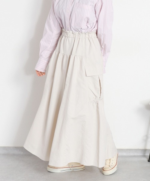 cepo（セポ）の「〈セットアップ対応〉撥水・UV・ウォッシャブル 前後2way グログランロングスカート（スカート・レディース・ベージュ/ブラック/グレー・M）」の16枚目の写真