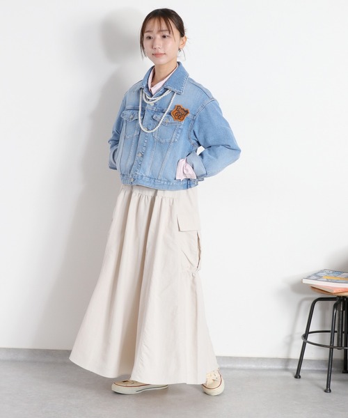 cepo（セポ）の「〈セットアップ対応〉撥水・UV・ウォッシャブル 前後2way グログランロングスカート（スカート・レディース・ベージュ/ブラック/グレー・M）」の4枚目の写真