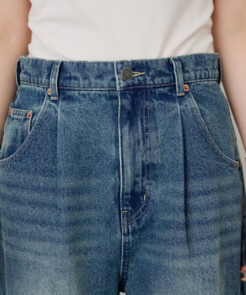 DISCOAT（ディスコート）の「【Enlude】ダメージデニムワイドパンツ《ユニセックス》（デニムパンツ・レディース・インディゴブルー・MEDIUM/SMALL/LARGE）」の13枚目の写真