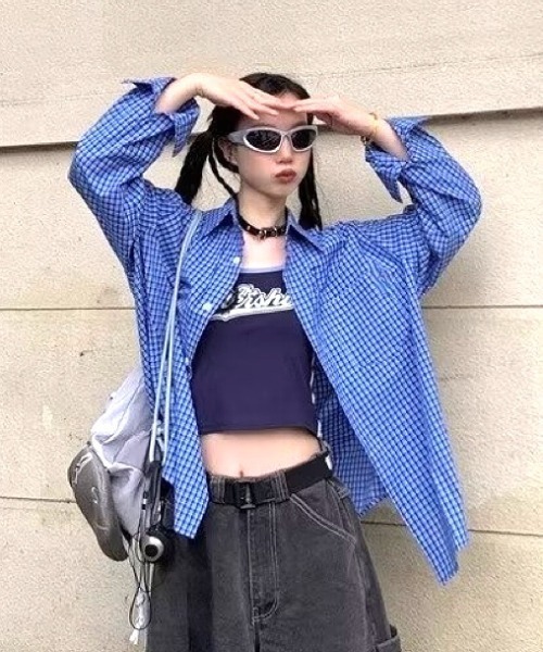 SHEENA(シーナ)の「ワンポケットチェックシャツ(シャツ/ブラウス・レディース・ブルー・M)」の11枚目の写真