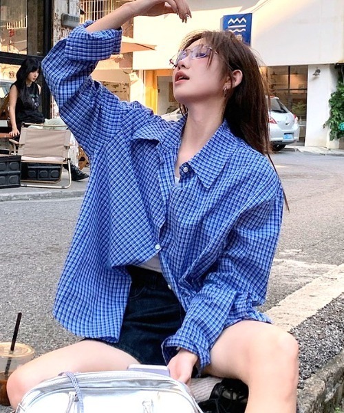 SHEENA(シーナ)の「ワンポケットチェックシャツ(シャツ/ブラウス・レディース・ブルー・M)」の16枚目の写真
