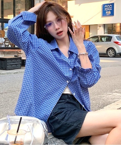 SHEENA(シーナ)の「ワンポケットチェックシャツ(シャツ/ブラウス・レディース・ブルー・M)」の17枚目の写真