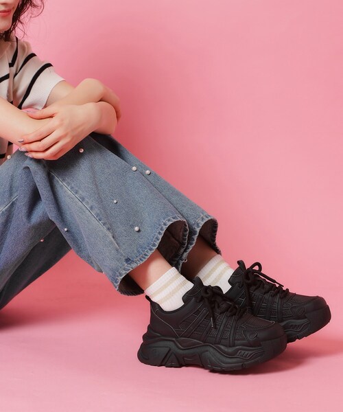 cs T&P(シーエスティーアンドピー)の「厚底スニーカー(スニーカー・レディース・アイボリー/ブラック・M/S/LL/L)」の8枚目の写真