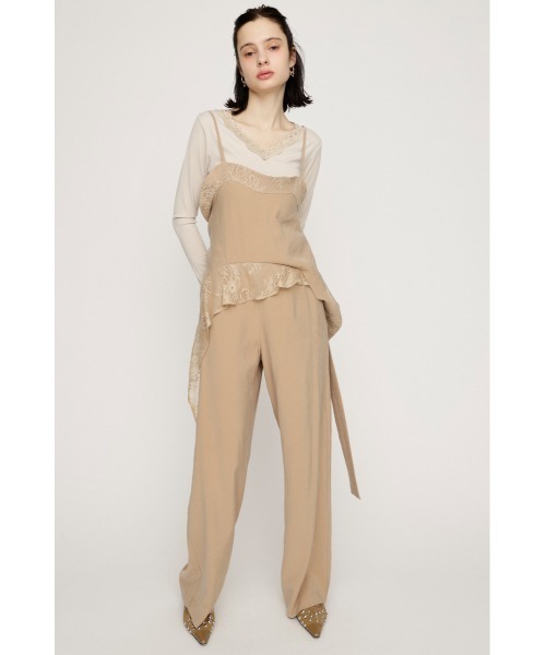 SLY(スライ)の「CAMI LAYERED DRAPE PT キャミレイヤードドレープパンツ 春服(スラックス・レディース・ブラック/ベージュ・1/2)」の9枚目の写真