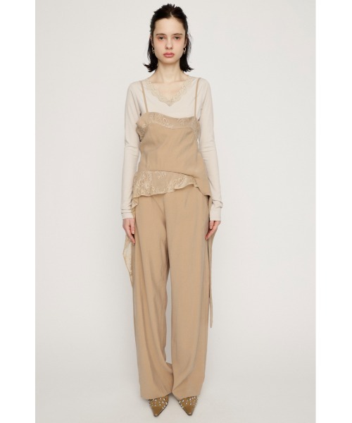 SLY(スライ)の「CAMI LAYERED DRAPE PT キャミレイヤードドレープパンツ 春服(スラックス・レディース・ブラック/ベージュ・1/2)」の10枚目の写真