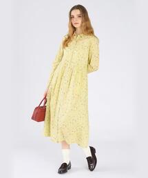 To b. by agnes b. | フラワープリント コットン 長袖 ワンピース(シャツワンピース)