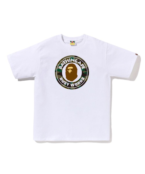 A BATHING APE（アベイシングエイプ）の「1ST CAMO BUSY WORKS TEE（Tシャツ/カットソー・メンズ・ホワイト×グリーン/ブラック×グリーン/ホワイト×イエロー/ブラック×イエロー・X-LARGE/XXX-LARGE/MEDIUM/LARGE/XX-LARGE/SMALL）」の2枚目の写真