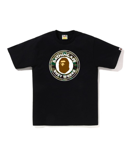 A BATHING APE（アベイシングエイプ）の「1ST CAMO BUSY WORKS TEE（Tシャツ/カットソー・メンズ・ホワイト×グリーン/ブラック×グリーン/ホワイト×イエロー/ブラック×イエロー・X-LARGE/XXX-LARGE/MEDIUM/LARGE/XX-LARGE/SMALL）」の3枚目の写真