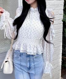 INGNI | 2Wayリボンアソート柄肩あきフリルブラウス(シャツ/ブラウス)