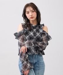 INGNI | 2Wayリボンアソート柄肩あきフリルブラウス(シャツ/ブラウス)