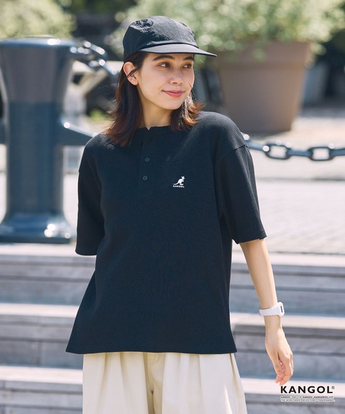 KANGOL/カンゴール 別注 ロゴ ワンポイント刺繍 ヘンリーネック
