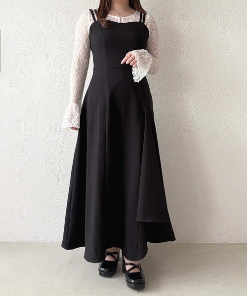 apres jour(アプレジュール)の「アシメフレアキャミワンピース(ワンピース・レディース・ブラック/その他/ブラック系その他2/ブラック系その他・X-LARGE/フリー)」の1枚目の写真