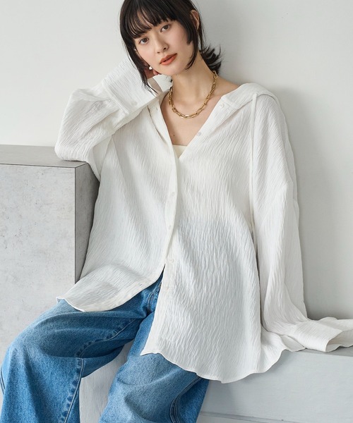 meilmada（メイルマダ）の「フード付きオーバーサイズシャツ（シャツ/ブラウス・レディース・ブラック/ホワイト・FREE）」の10枚目の写真