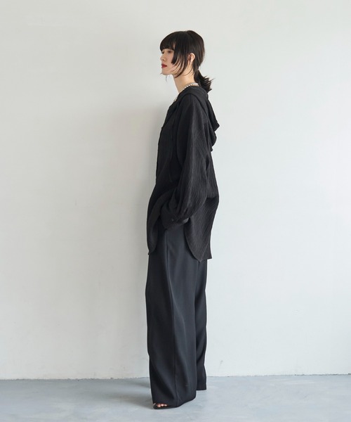 meilmada（メイルマダ）の「フード付きオーバーサイズシャツ（シャツ/ブラウス・レディース・ブラック/ホワイト・FREE）」の17枚目の写真