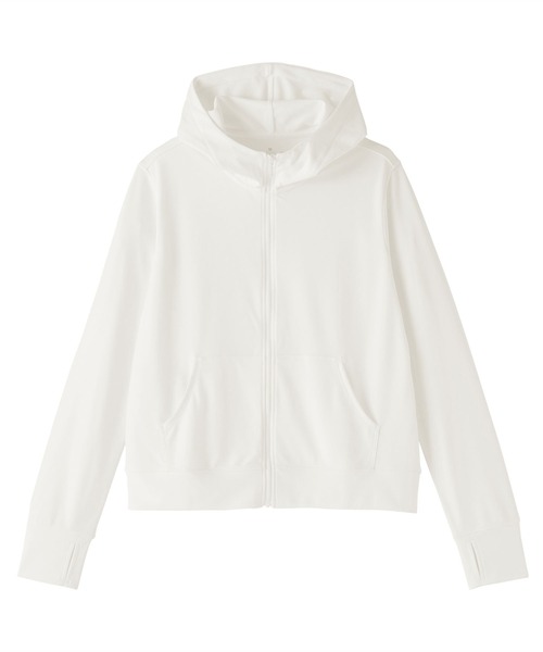 無印良品（ムジルシリョウヒン）の「婦人 ＵＶカット乾きやすいフルジップパーカ（パーカー・レディース・サンドベージュ/ブラック/ラベンダー/グレー系/ブルー/オフホワイト・XL/L/M/S）」の9枚目の写真