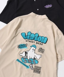 VISION STREET WEAR | VISION STREET WEAR/ヴィジョンストリートウェア オーバーサイズ バックプリント ロゴ ワンポイント刺繍 オープンカラー 半袖シャツ/レディース メンズ(シャツ/ブラウス)